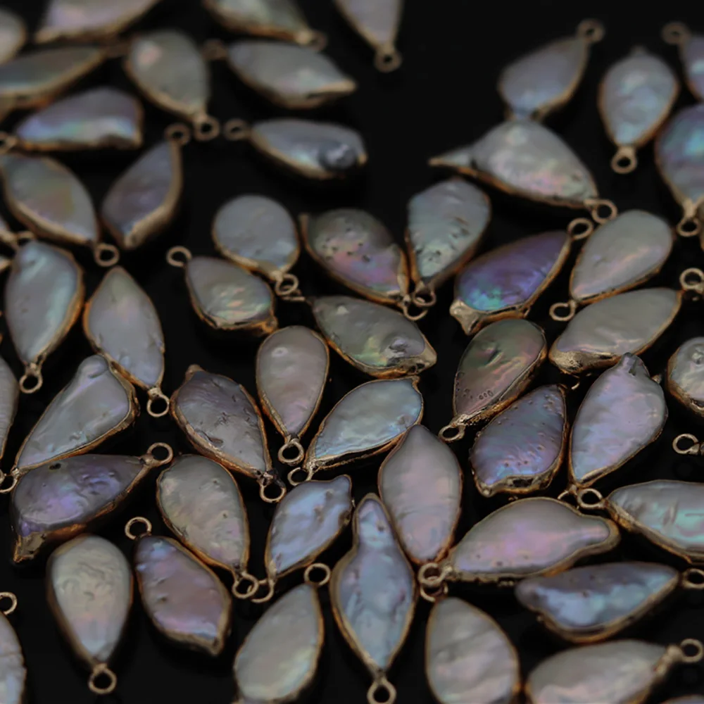 

5pcs Water Drop Shape Natural Freshwater Pearl Charms Pendants for Necklace DIY Bracelet Jewelry Making Size 10x18-12x20mm