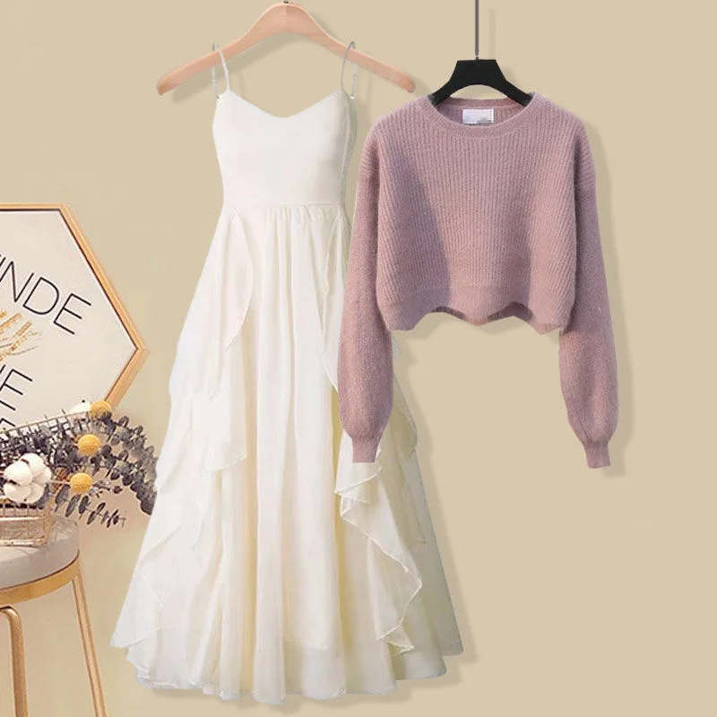 Женский весенний комплект из двух предметов heeylace корейский пуловер с длинным