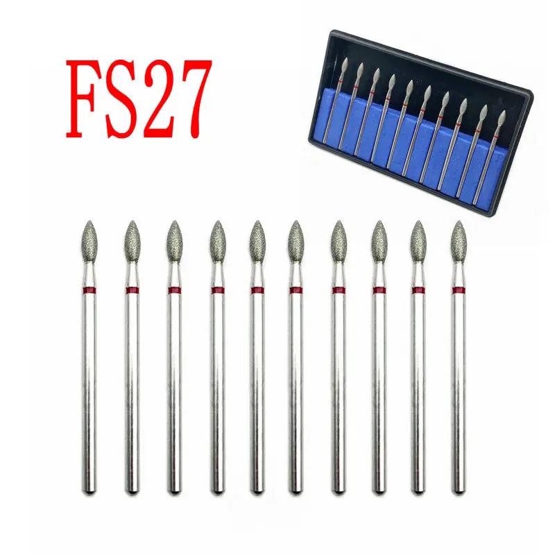 

10 Pcs Diamond Nail Drill Milling Cutter Dental Diamond Grinding Bur Drill Bits Craft Polisher Dentistry Tools 2.35mm Shank