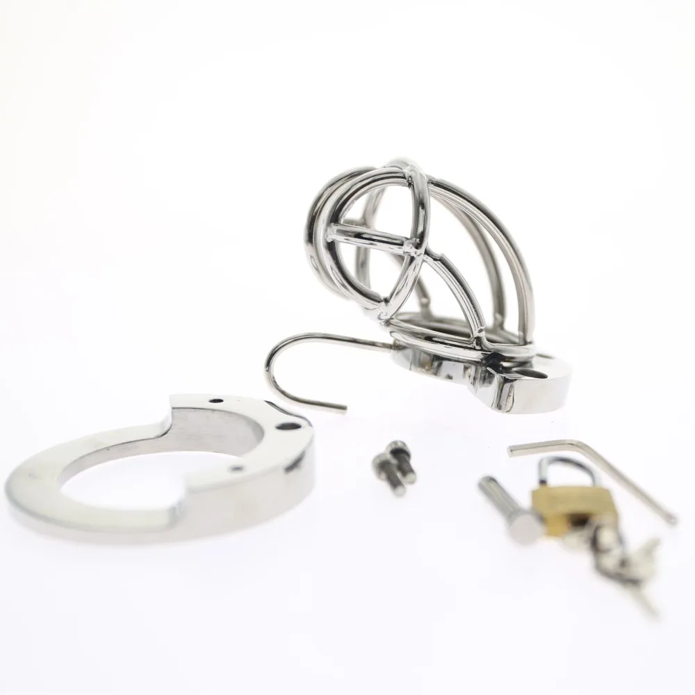 2 в 1 носилки клетка для пениса кольцо петуха Металлический Пояс верности БДСМ