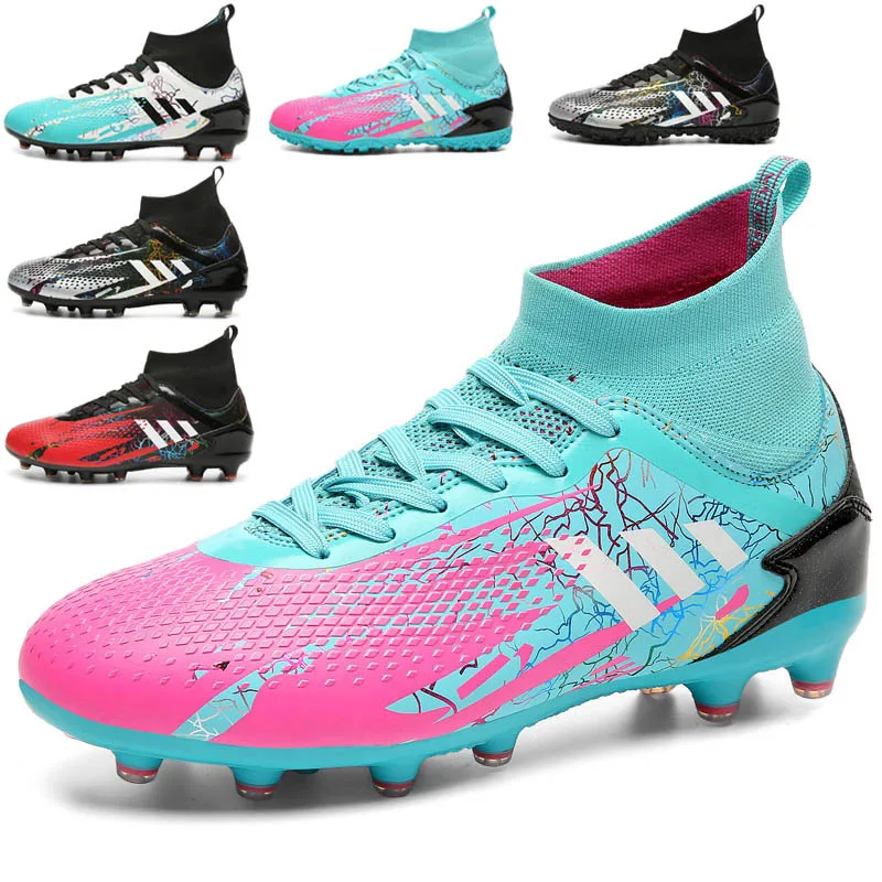 

2021 Outdoor Shoe Men Sneakers Soccer Shoes FG/TF Kids Ankle Football Boots Boys Turf Soccer Sport Shoes Zapatos De Hombre