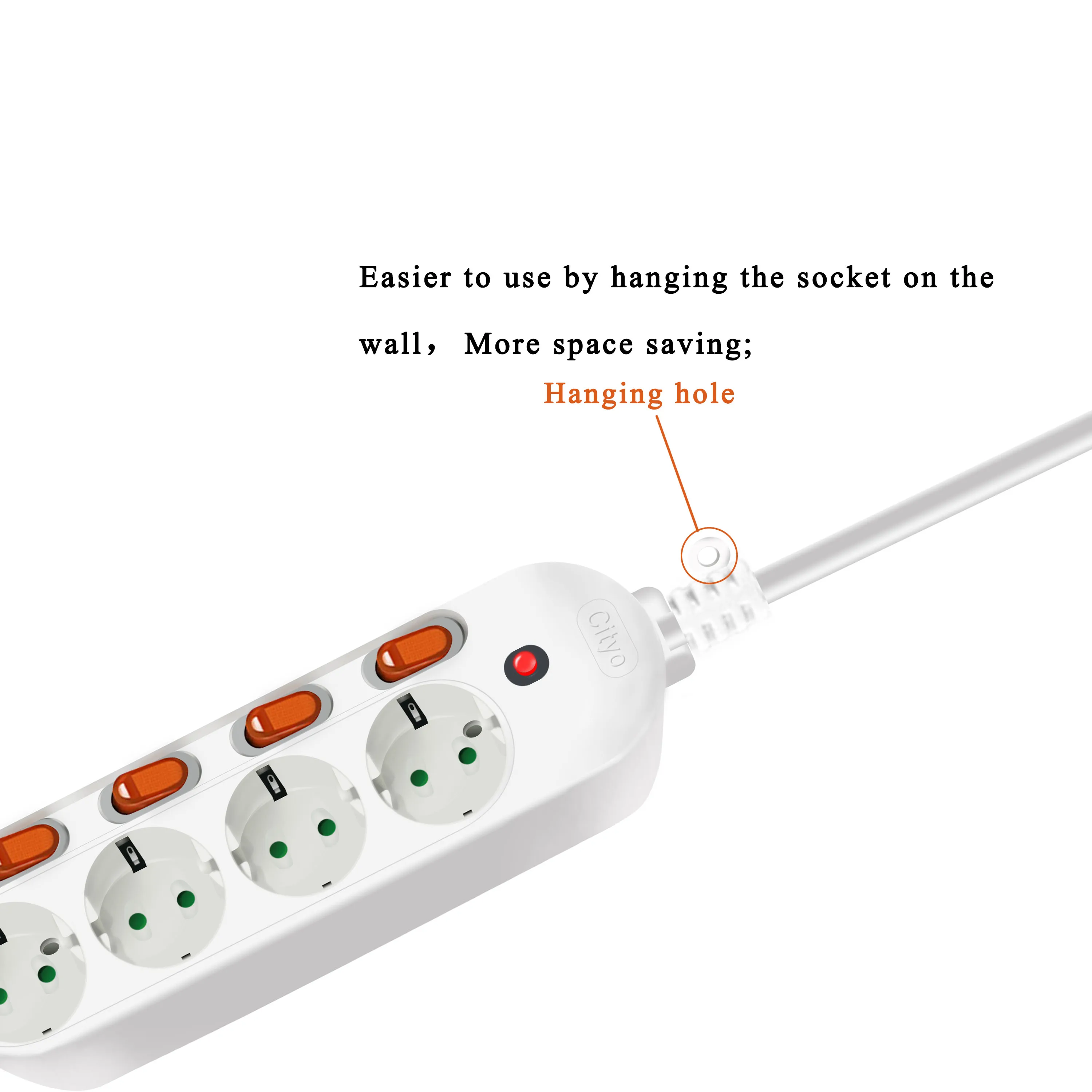 10/16A 250V удлинитель 3/4AC розетка 1 5/2 5 M евровилка с Безопасность двери настольные