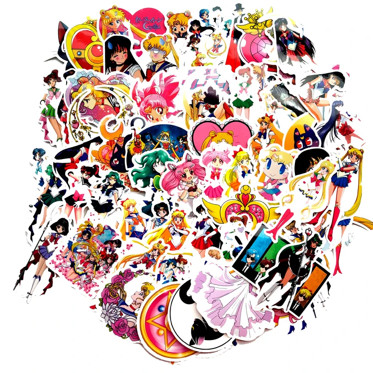75 шт. Сейлор Мун наклейка на чемодан милый мультфильм Вода лед луна тележка чехол