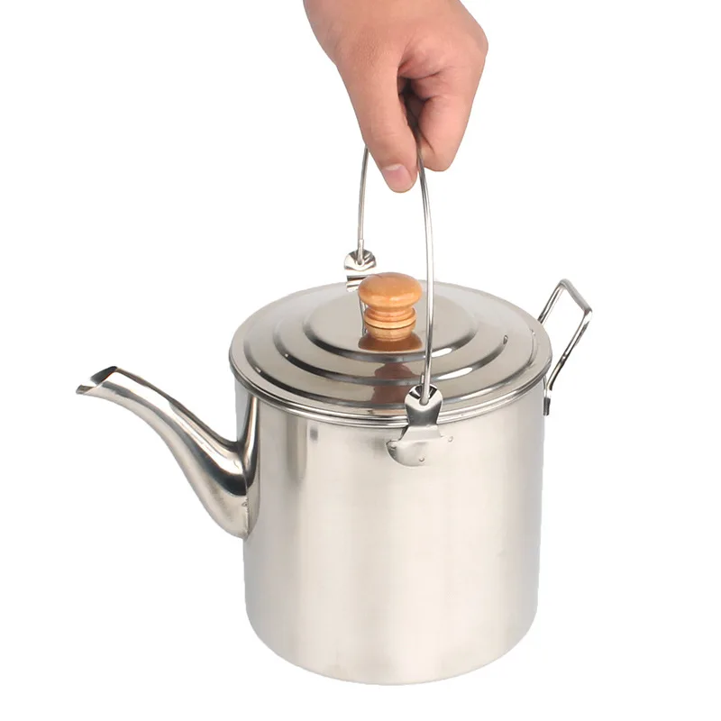 Уличная Вешалка из нержавеющей стали для кемпинга большая емкость чайник