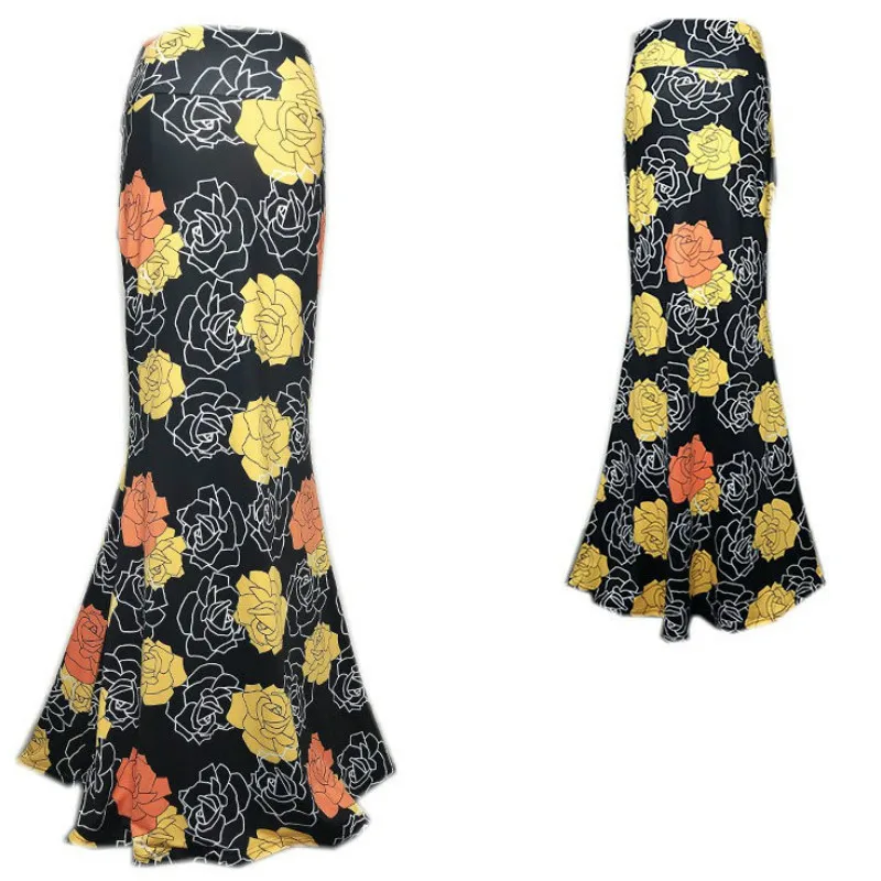 Женская юбка-карандаш с высокой талией длинная эластичная принтом Осень-зима 2020 |