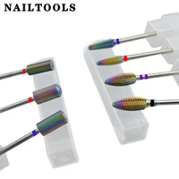 nailtools rainbow tungsten steel 32 38mm long shank carbide 4 color coating cuticle clean nail drill bits