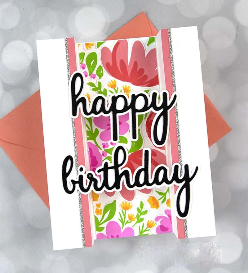 

Happy day letter Cutting Dies for Scrapbooking Steel Craft Die Cut Embossing Paper Card Album Stencil