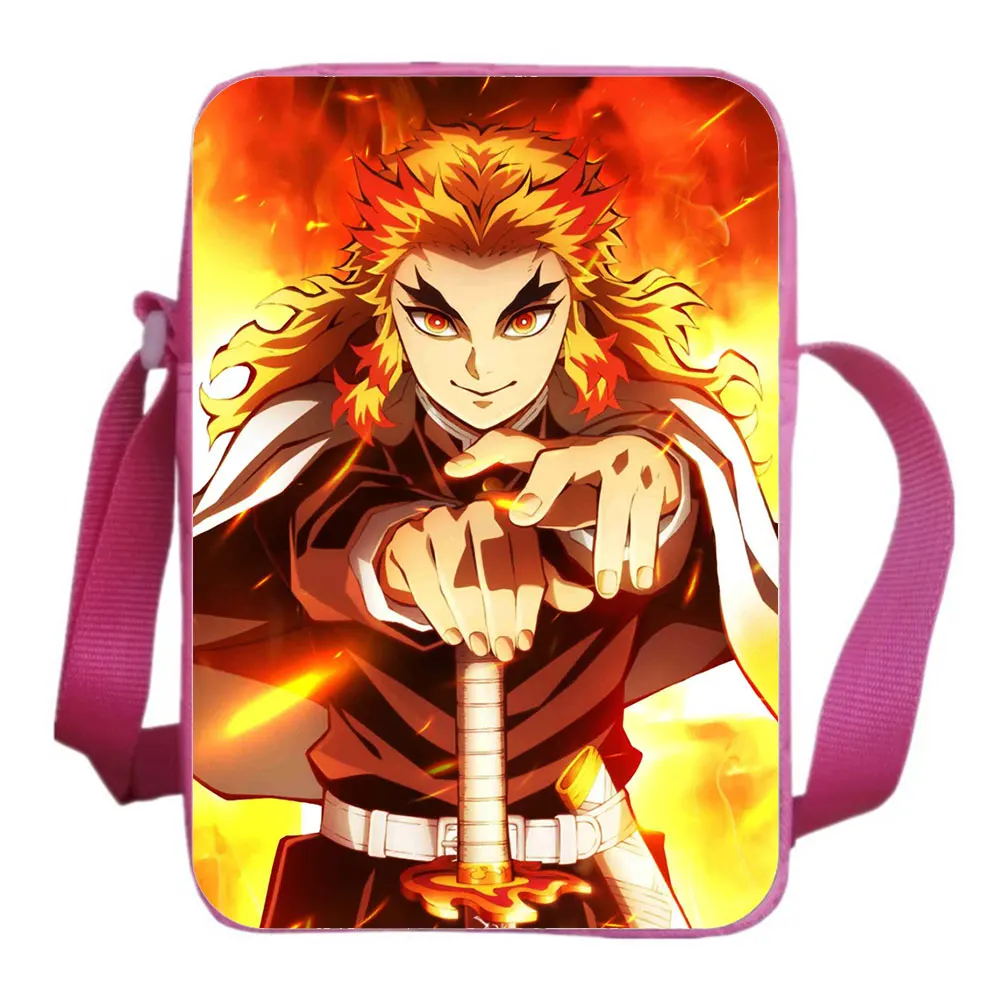 Demon Slayer Messenger Bag Student Fashion Casual Cute Shoulder Bags Harajuku Campus Messenger School Bag Cartoon Backpack