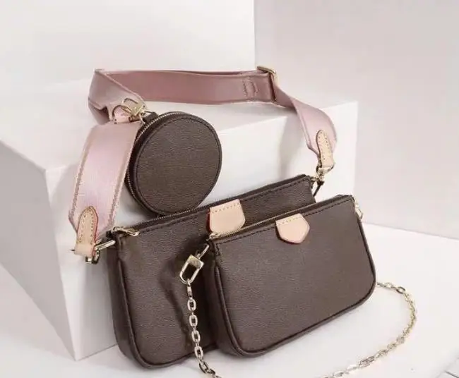 

New Shoulder Bags Three Piece Set Purs Classic Handbags Women Bag Leather Lady Messenger Bag Satchel Cross Body Bag Lady Package