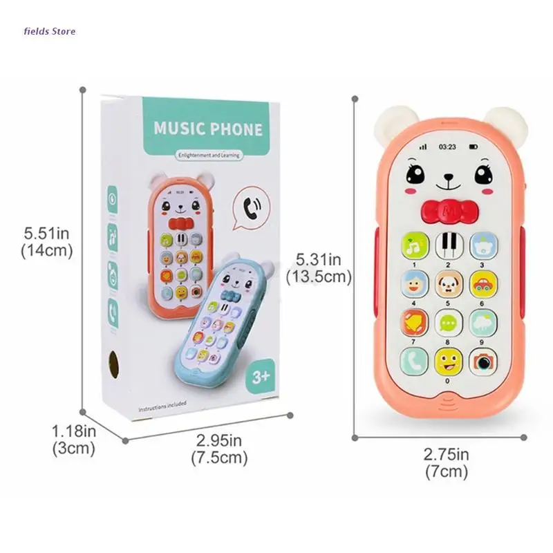 

Smart Early Education Cell Phone Little Bear Toy for 1+ Years Old Boys Girls