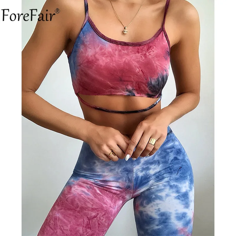 Женский костюм на бретельках Forefair повседневный спортивный из двух предметов