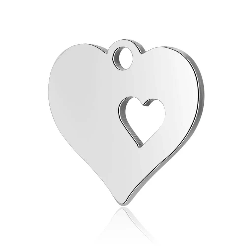 Wholesale 10 Pack Love Heart DIY Charms - 100% Stainless Steel Family Jewelry Pendant - Best Mom & Big Sister Heart Lock Key Connector Charm image 2