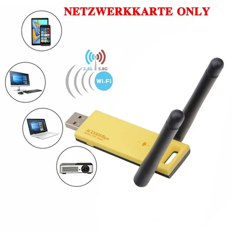 

Wireless WiFi Adapter 1200Mbps USB3.0 Dongle 2.4G/5G Network Stable Vista/XP/2000/7/8/10, Long Signal Range Linux, For Wind I9V7