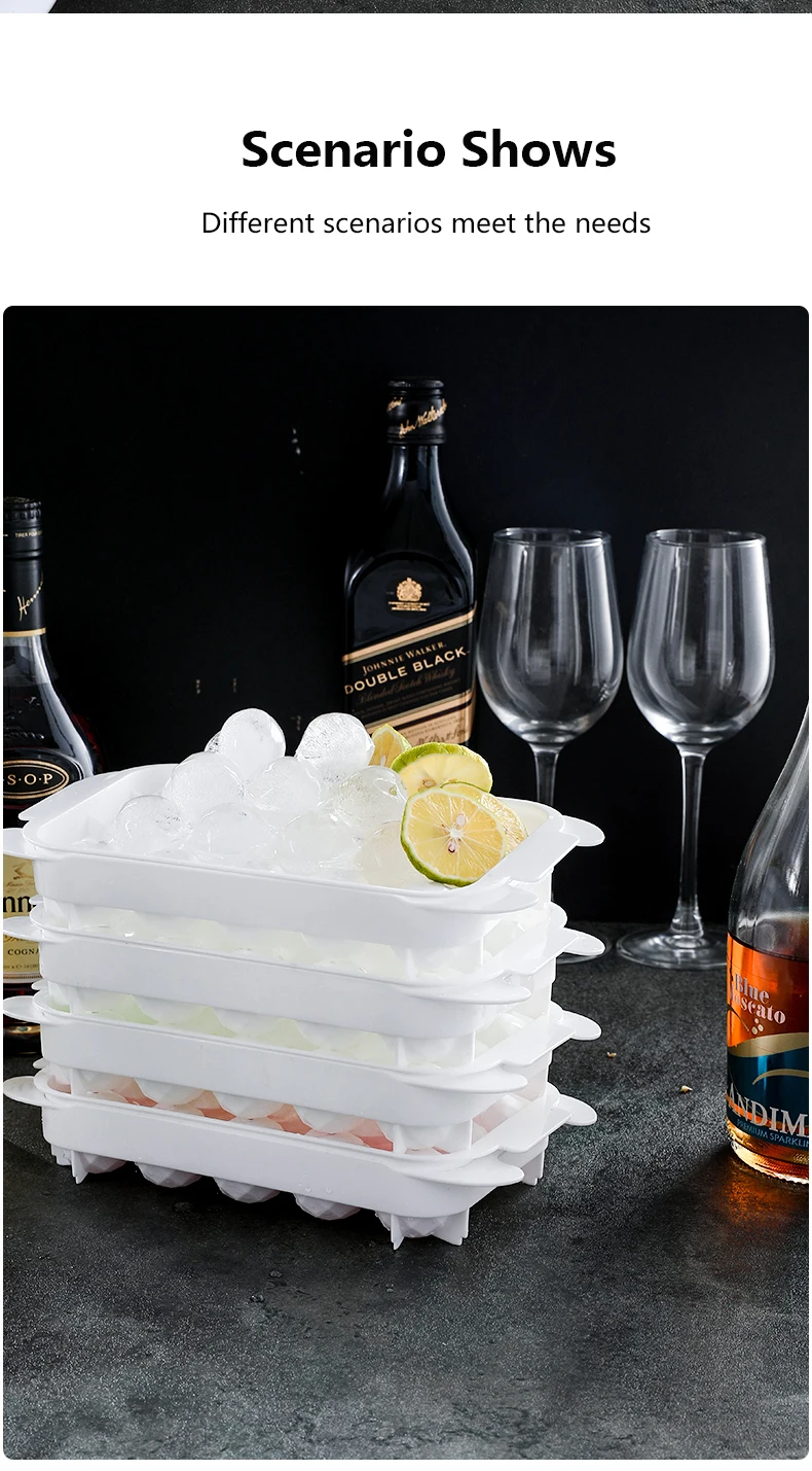 

1pcs New Whiskey Ice Maker Mold Bones Ball Tray Cake Candy Tools Kitchen Gadgets 4/15 Grid Food Grade PP Whiskey Ice Ball Mold