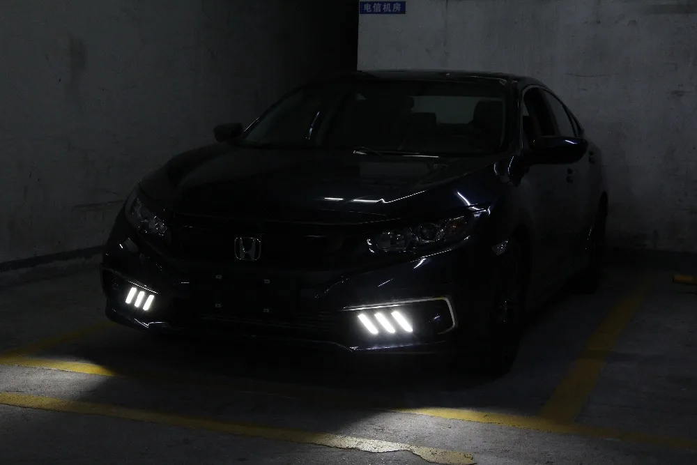 Год для Honda Civic Дневной светильник автомобильные аксессуары светодиодный DRL головной светильник для Civic противотуманный светильник