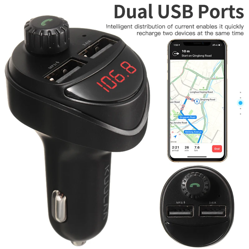 Новое поступление двойной Переходник USB для зарядки в машине 3.4A 2 Порты и разъёмы