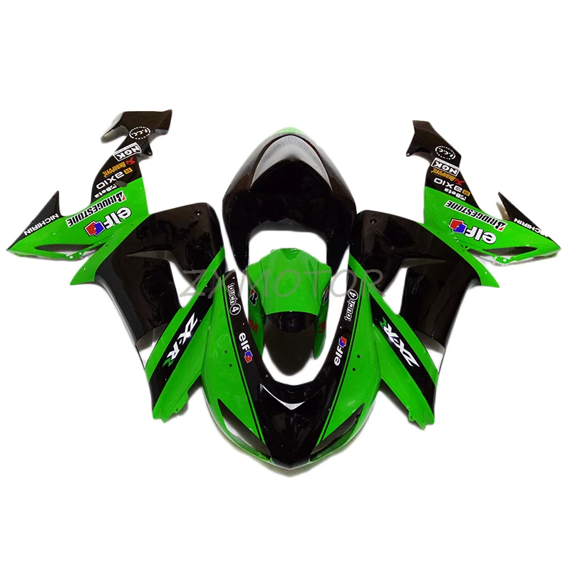 

Plastic Excellent Injection Fairings Kits Set For 2006 2007 Kawasaki Ninja ZX10R Black Green fairing Parts zx10r 06 07 IO04