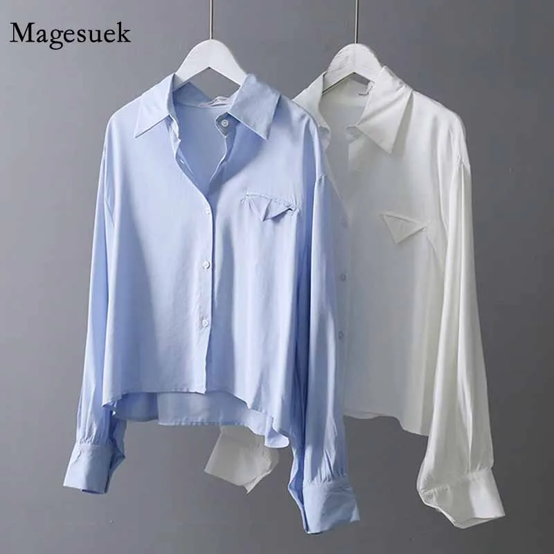 

Korean Style Plus Size Autumn Ladies Tops 2020 Office Long Sleeve Solid Shirts Women Loose Cardigan Women's Blouse Blusas 11290