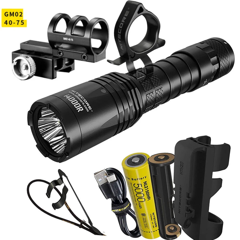 

Перезаряжаемый тактический фонарик NITECORE I4000R, 4 светодиода CREE XP-L2 V6 s 4400 люмен, светодиодный фонарик USB-C с аккумулятором 5000 мА · ч