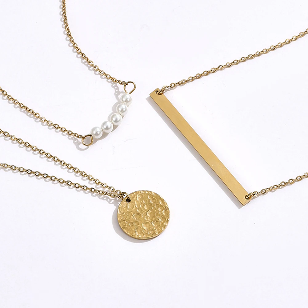 Многослойное длинное ожерелье с подвеской золотого цвета для женщин