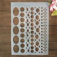a4 29cm round dot oval line geometry diy layering stencils painting scrapbook embossing hollow embellishment printing lace ruler