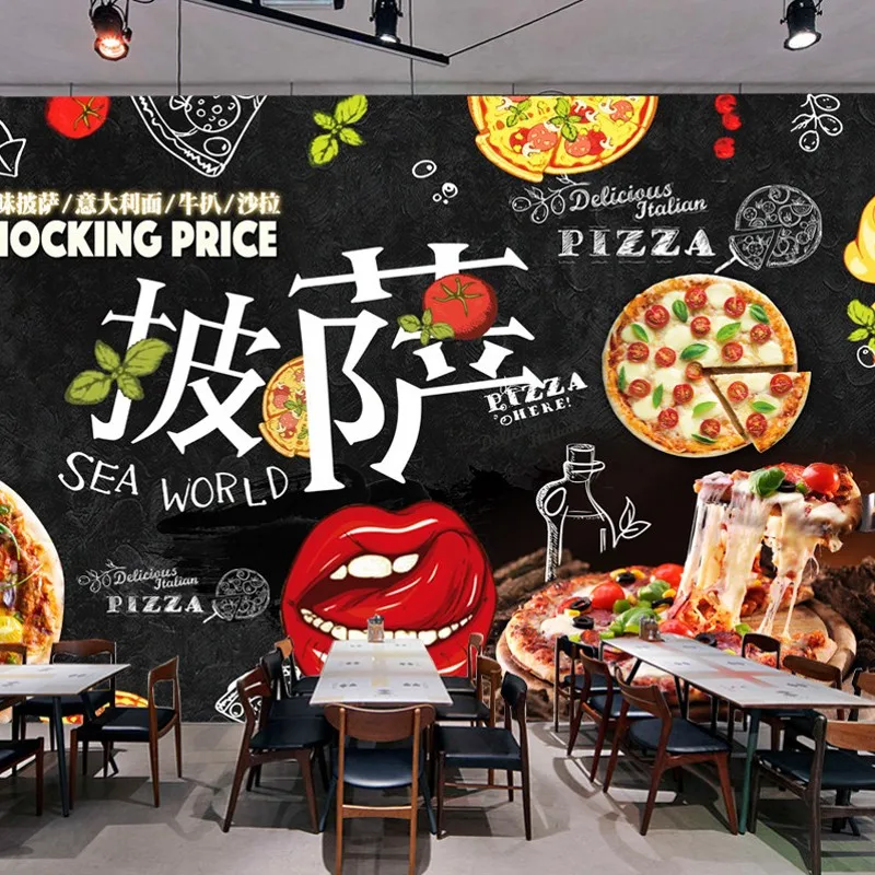 Прямая поставка пользовательские обои черная ручная роспись итальянская