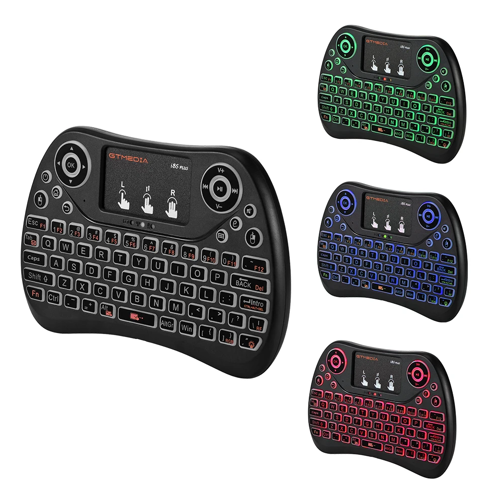 

New GTMEDIA 3 colors Backlit Mini Wireless keyboard i8s Plus Air Mouse Touchpad Remote Control For Android TV Box CTG G2 G5 G1PC