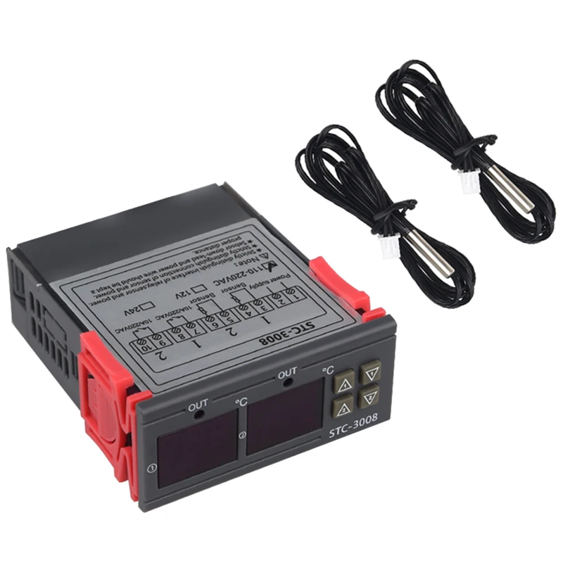 Промо-акция! Stc-3008 110-220 В двойной цифровой термостат регулятор температуры для