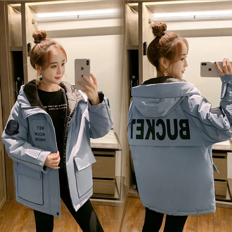 Парки с капюшоном и воротником пальто женские модные куртки хлопковой