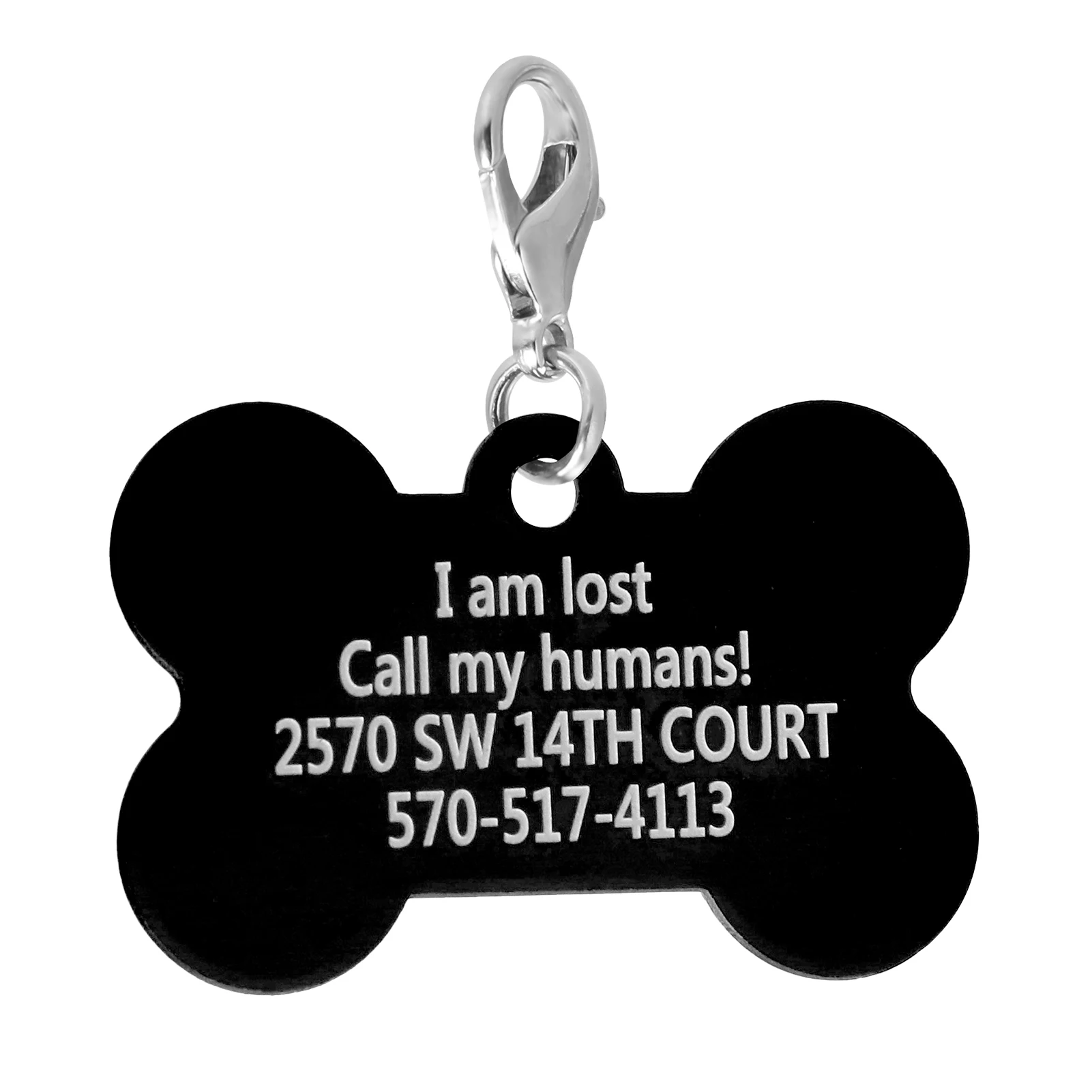 

1Pc Bone Double Sides Personalized Dog ID Tags Customized Cat Puppy Name Phone No. Pet ID Tags Dog Cat Name Phone