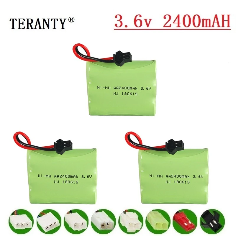 

Upgrade 3.6v 2400mah NiMH Battery For Rc Toys Cars Tanks Trucks Robots Guns Boats AA Ni-MH 3.6v Rechargeable Battery Pack 3pcs