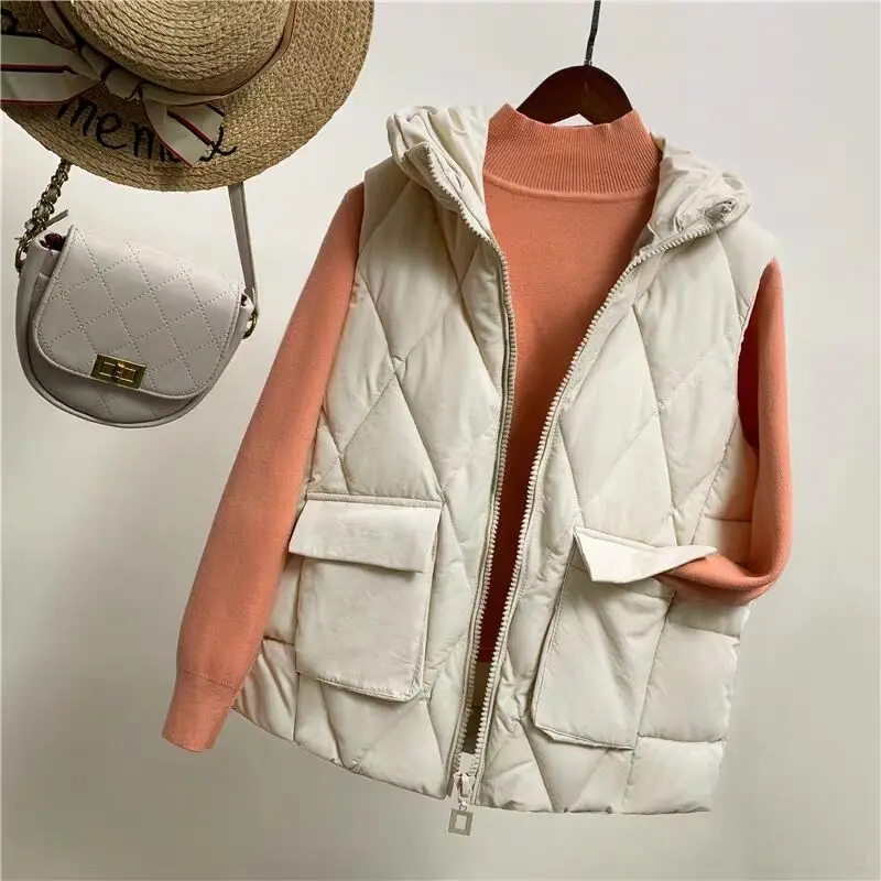 

MUMUZI winter jacket women vest slim hooded winter coat women parkas mujer 2020 moda mujer invierno winter jacket for women