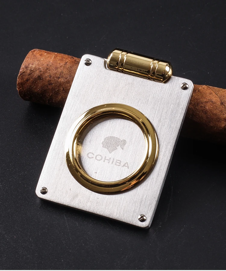 Новинка, 1 шт., Cohiba, 2 в 1, резак для сигар из нержавеющей стали, дротика для сигар, ножницы для сигар, нож для резки металла