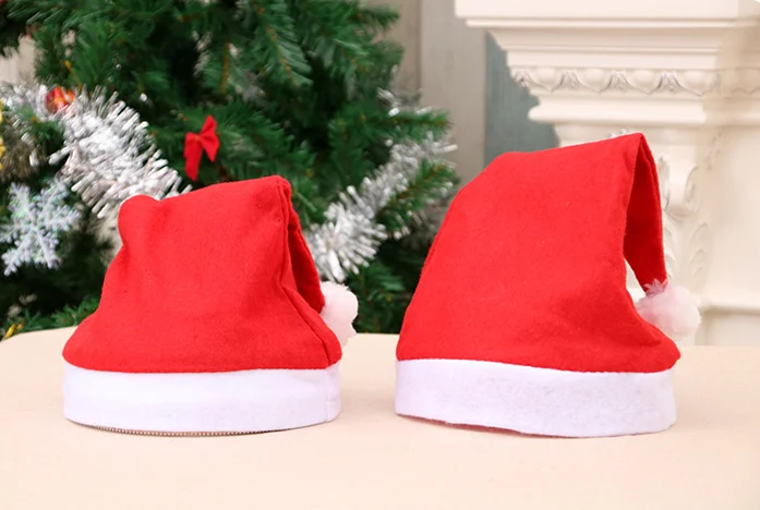 Оптовая продажа Нетканая Рождественская шапка на Рождество для взрослых детей |