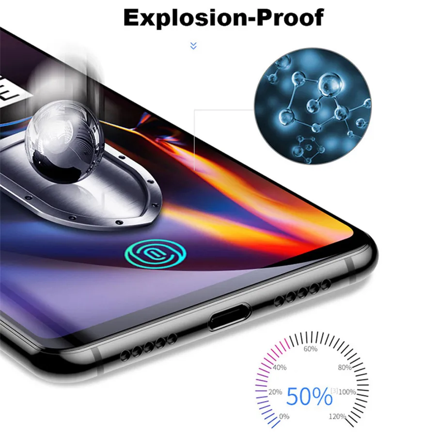 6D полное клеевое покрытие защитное стекло для OnePlus 7 закаленное Oneplus защитная
