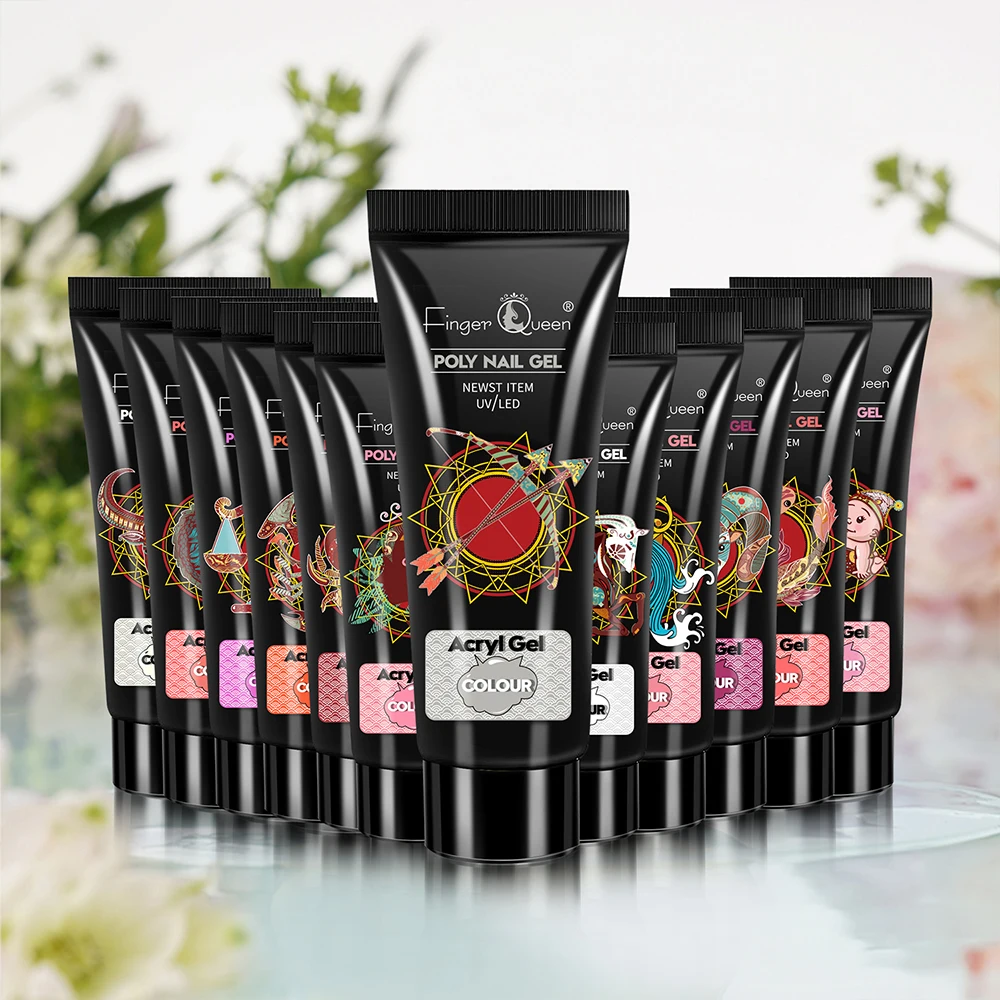 Полигель для наращивания ногтей прозрачный белый нюдовый розовый гель