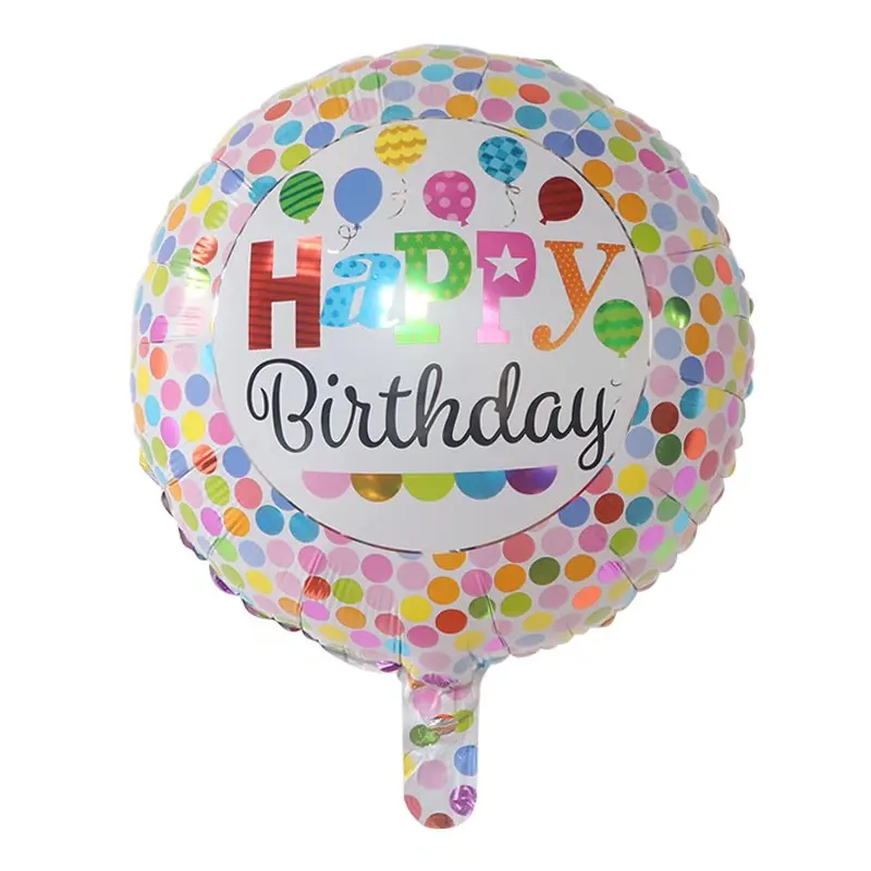 10Pcs 18Inch Happy Birthday Balloons Round Star Helium Foil Globos For Boys Girls Kids Party Decorations Baby Shower - купить по