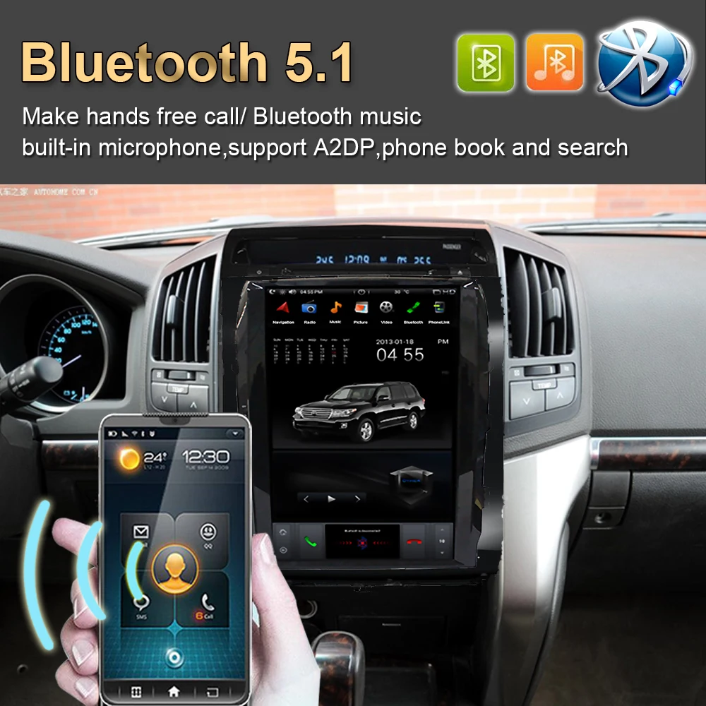 Автомобильный GPS-навигатор в стиле Tesla Android 9 0 для TOYOTA LAND CRUISER LC200 2008-2015 VXR