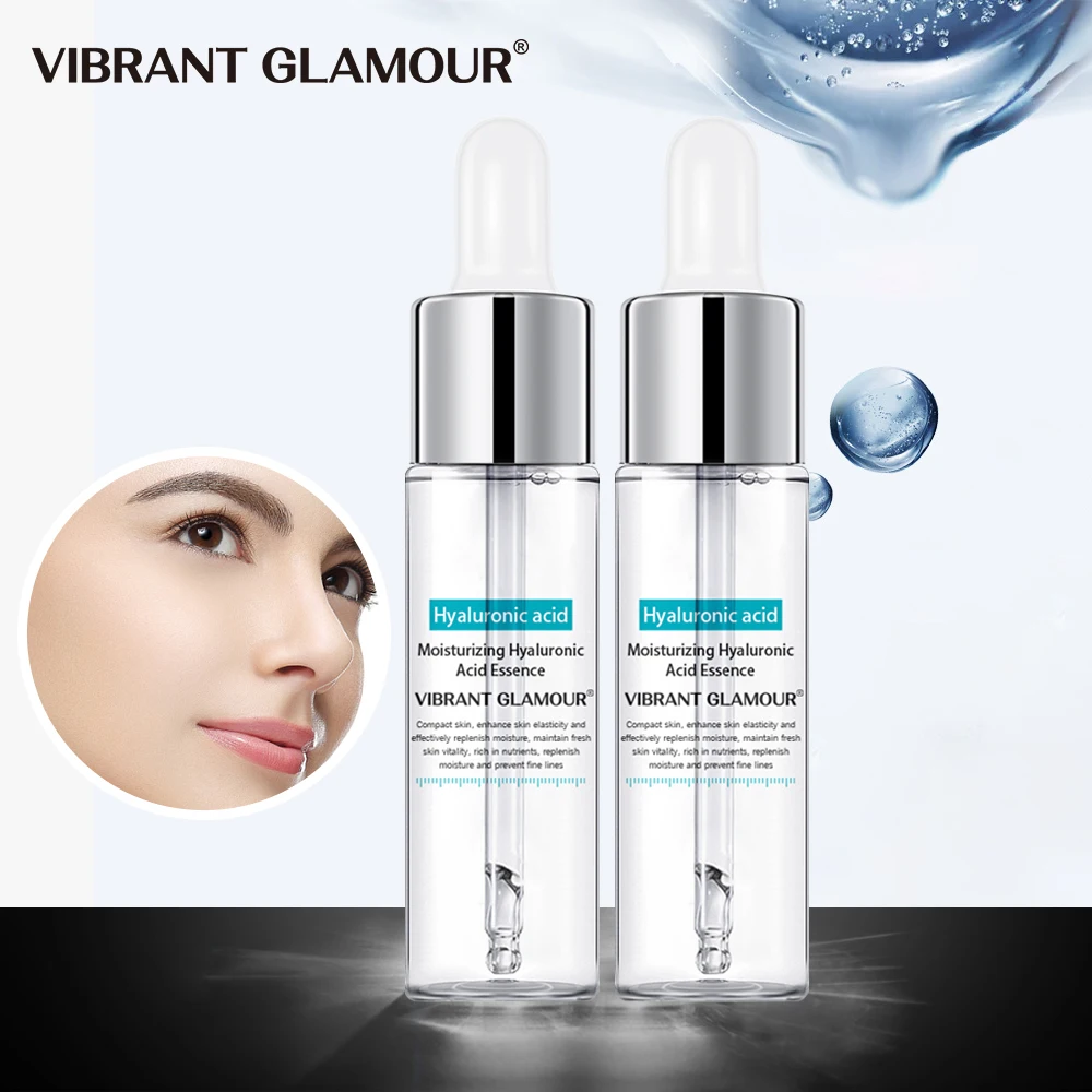 

VIBRANT GLAMOUR 2Pcs Hyaluronic Acid Face Serum Anti Aging Shrink Pores Moisturizing Skin Essence Anti-Acne Whitening Skin Care