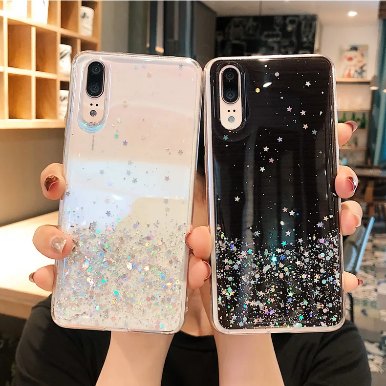 Мягкий силиконовый чехол сверкающий с блестками для huawei mate 20 P10 Plus P20 P30 Lite Pro honor V 10 20 Pro Lite Nova 3i 3 4 e Sequins Cover