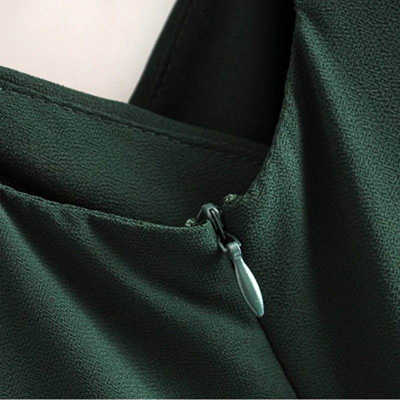 

Summer Chiffon Dresses Women Fashion Vintage Solid Color Long Lady Sexy V Neck Short Sleeve Slits Slim A-Line Party NZ0190