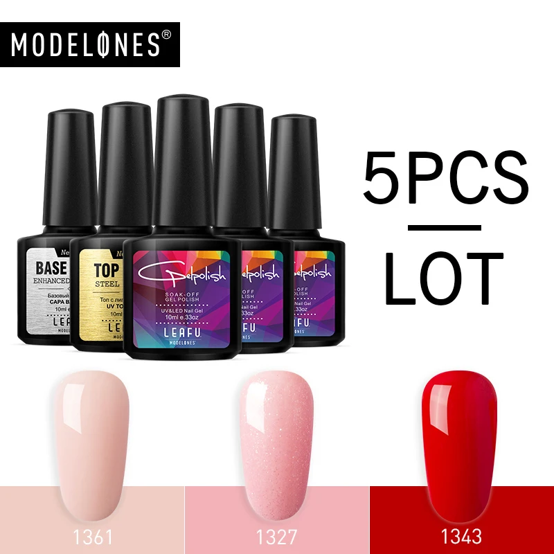 Modelones 5 шт./партия базовое верхнее пальто УФ гель для ногтей набор основа