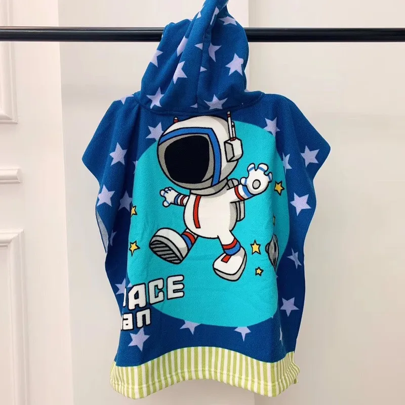 Детское банное полотенце с капюшоном и рисунком Русалочки Пончо детский банный