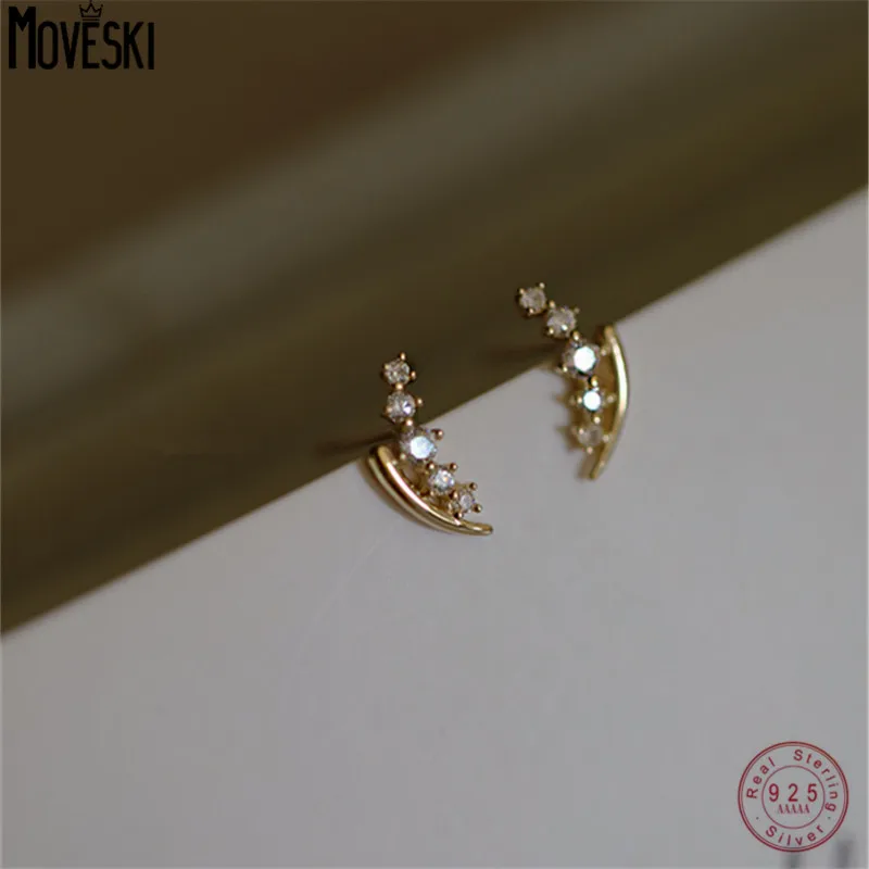 

MOVESKI Small Cute Wheat Ears Stud Earrings 925 Sterling Silver 14K Gold Plated Exquisite Earring For Women Jewelry Gifts