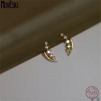 moveski small cute wheat ears stud earrings 925 sterling silver 14k gold plated exquisite earring for women jewelry gifts