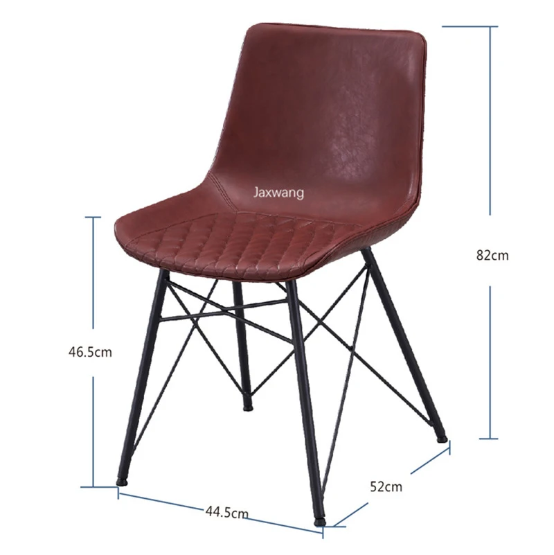 

Nordic Dining Chairs Luxury Dining Chair Home Backrest Chair Modern Minimalist Combination Wrought Iron Leather Leather Chair