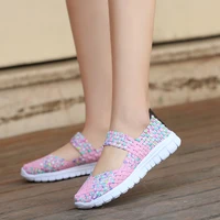 womens sneakers women walking shoes comfortable breathable female woven shoes lgihtweight flat mother footwears