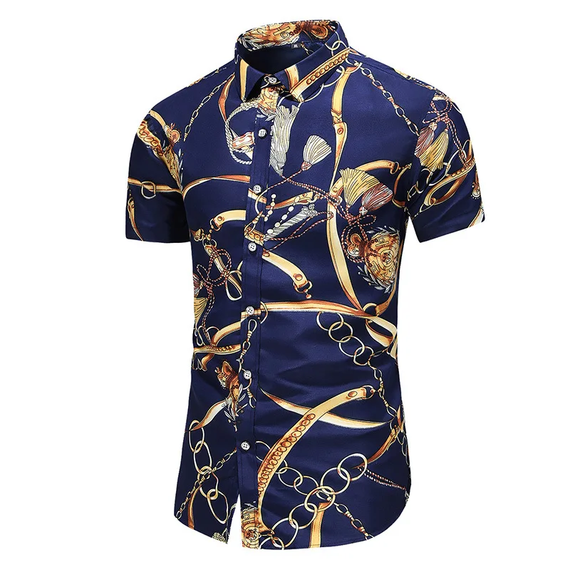 

7XL Shirt Men Summer New Fashion Personality Printed Short Sleeve Shirts Men 2021 Casual Plus Size Beach Hawaiian Shirt