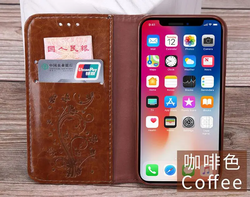 Кожаный чехол кошелек с откидной крышкой для iphone 11 Pro Max тиснение откидная крышка