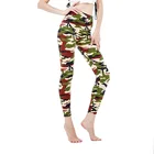 Женские камуфляжные леггинсы YRRETY для фитнеса, армейские зеленые тренировочные штаны, спортивные обтягивающие вязаные в стиле граффити длиной до щиколотки